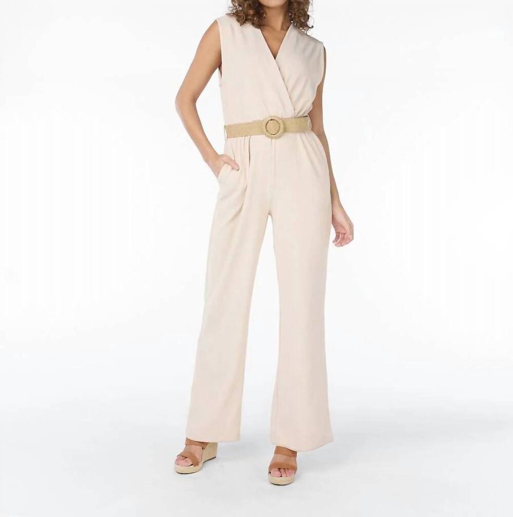 NEW ESQUALO johana fancy crinkle jumpsuit in light sand